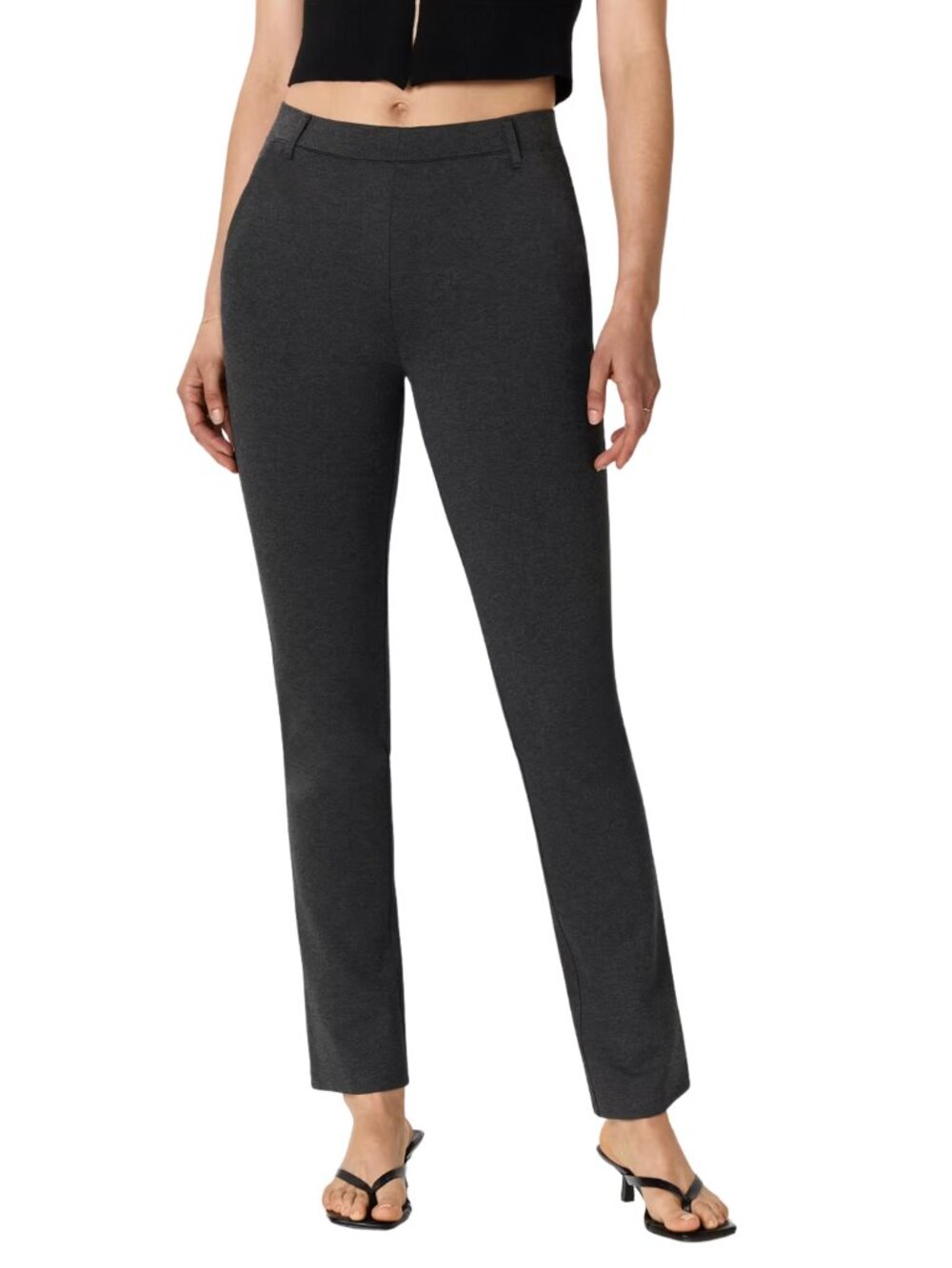 Quince Ultra-Stretch Ponte Straight Leg Trouser Women Sz S Charcoal Gray Pull On